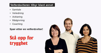 Velferdsviterplakat - Her jobber det en velferdsviter