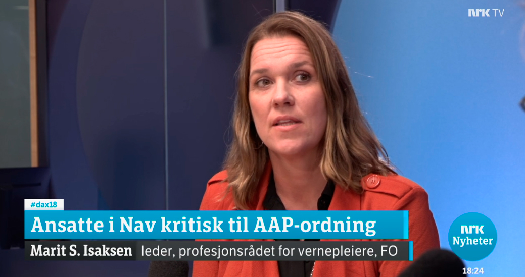 FOs Marit S. Isaksen stilte NAV-direktør til veggs om AAP på NRK Dagsnytt 18