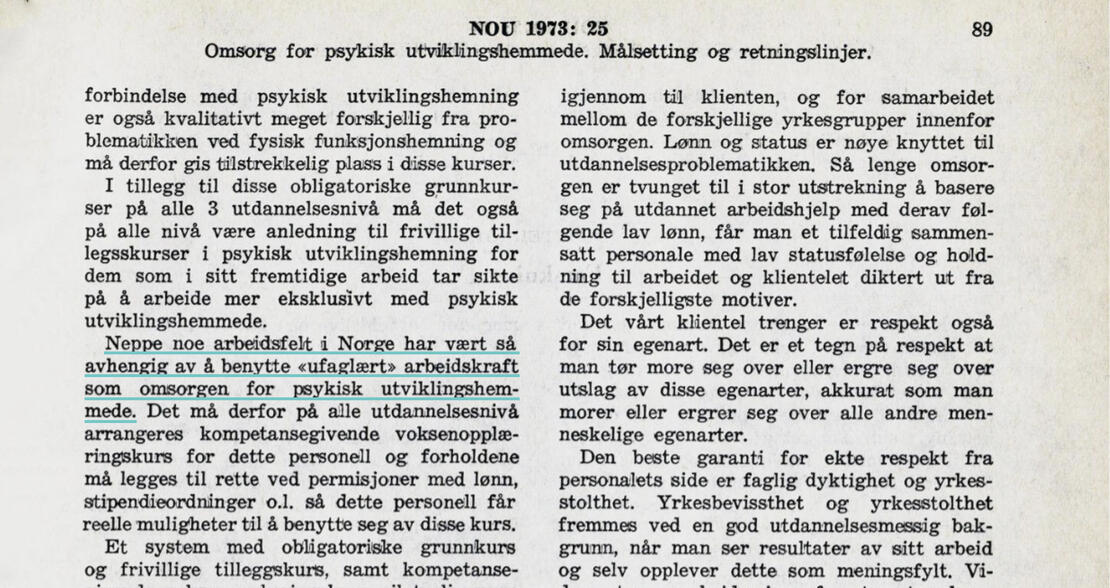 Utdrag fra en gammel rapport som viser at dette var et problem i 1973